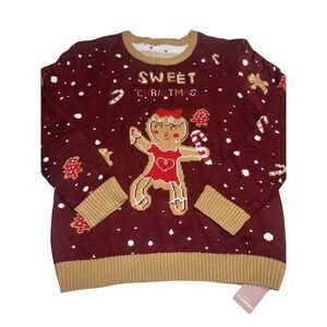 YESFASHION Gingerbread Christmas Sweater NWT 2xl
